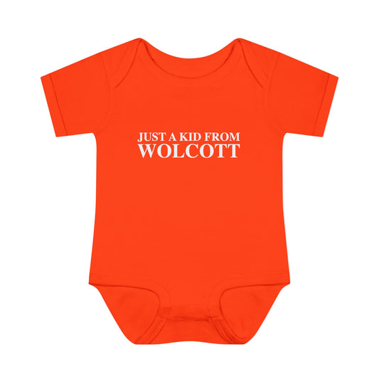 Just a kid from Wolcott Infant Baby Rib Bodysuit