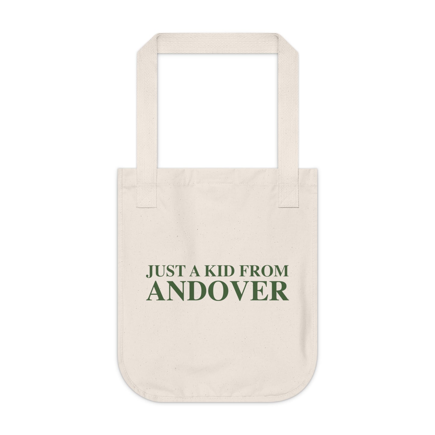 Just a kid from Andover Organic Canvas Tote Bag