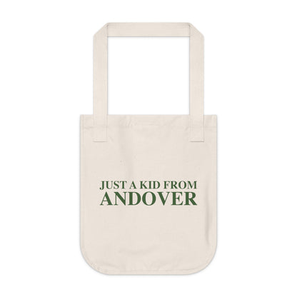 Just a kid from Andover Organic Canvas Tote Bag