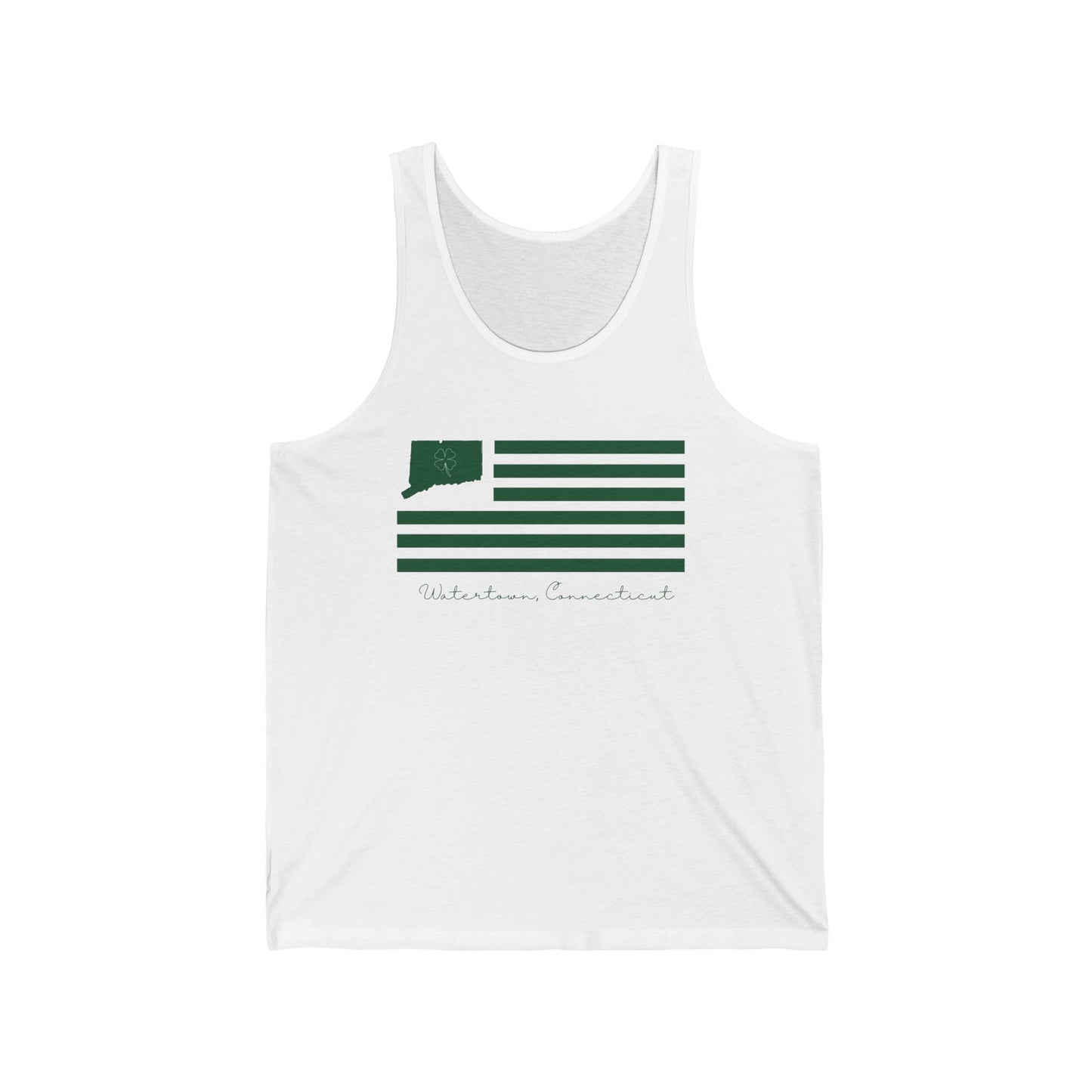 Watertown Connecticut St Patrick’s Day Flag Unisex Jersey Tank Top