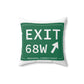 Vintage Exit 68W WCP Sign Spun Polyester Square Pillow