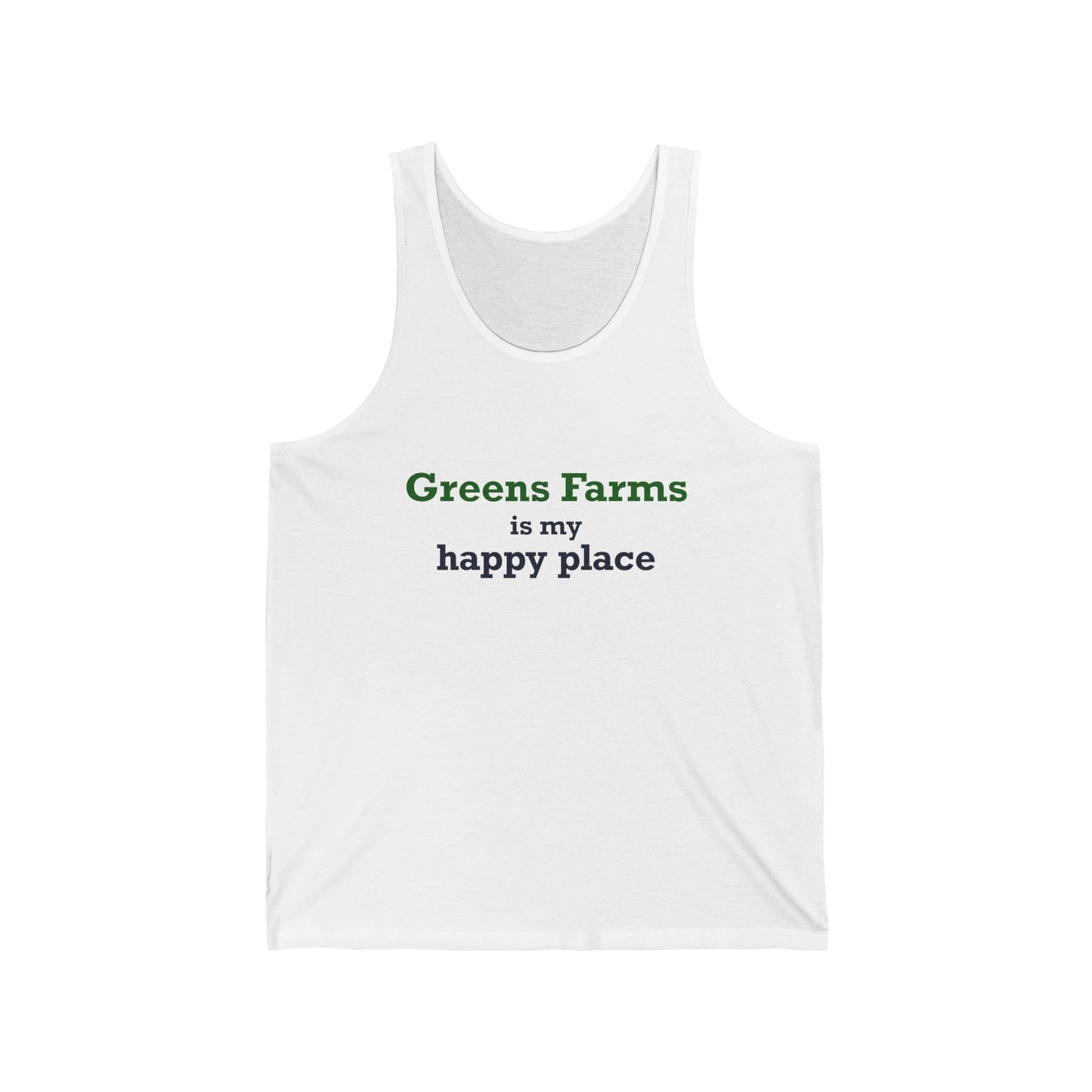 Greens Farms is my Happy Place Unisex Jersey Tank Top