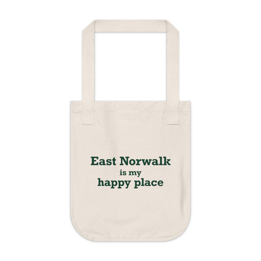 East Norwalk is My Happy Place  Organic Canvas Tote Bag