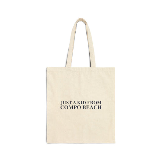 Just a kid from Compo Beach Cotton Canvas Tote Bag