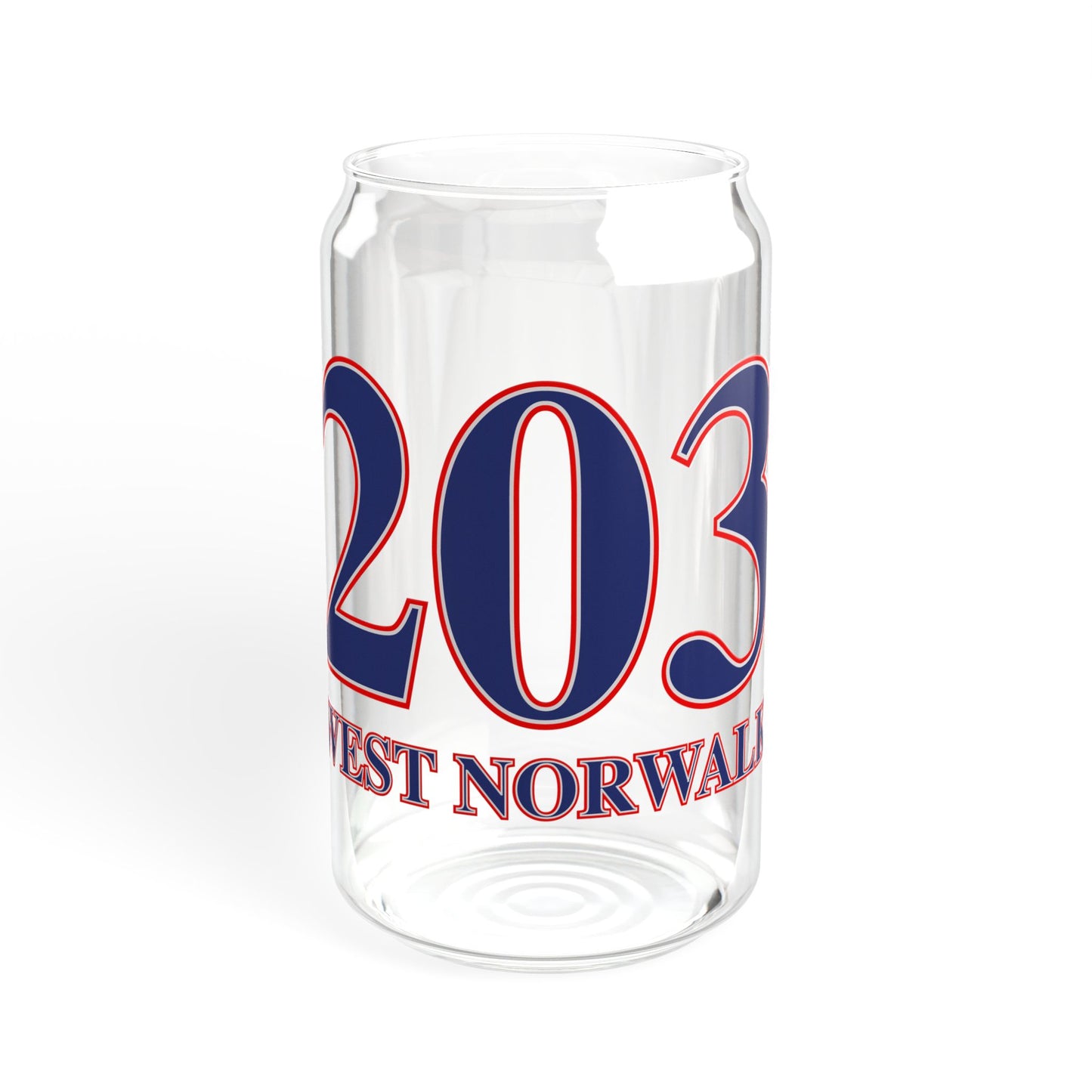 203 West Norwalk, Red, White & Blue Sipper Glass, 16oz