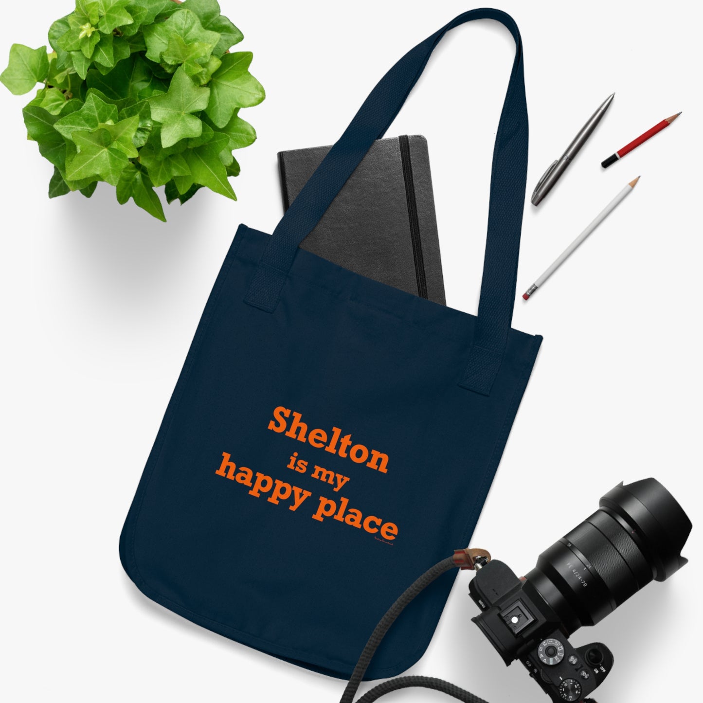 Shelton Is My Happy Place Organic Canvas Tote Bag