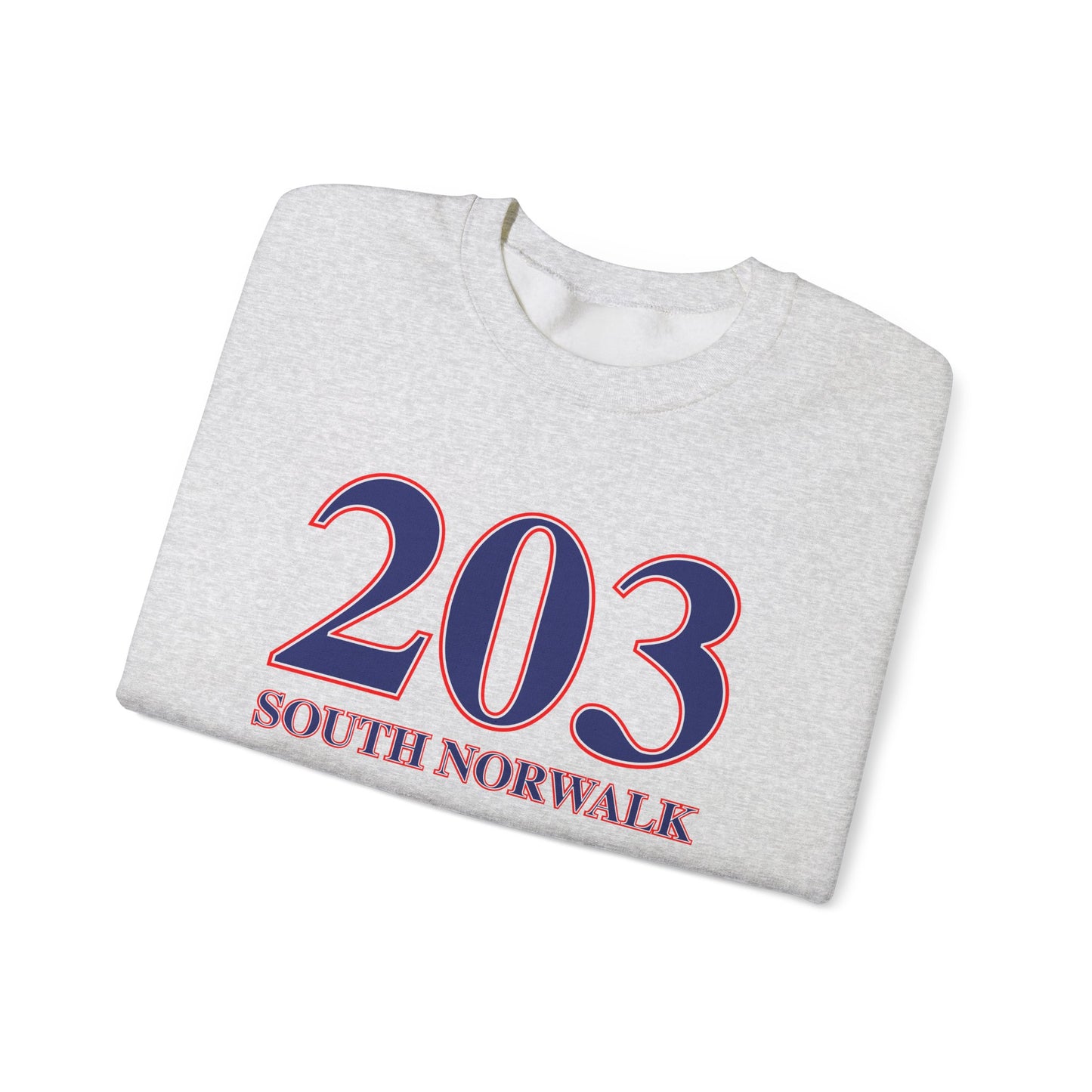 203 South Norwalk Red, White & Blue Unisex Heavy Blend™ Crewneck Sweatshirt