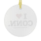 I Heart CONN. Glass Ornaments