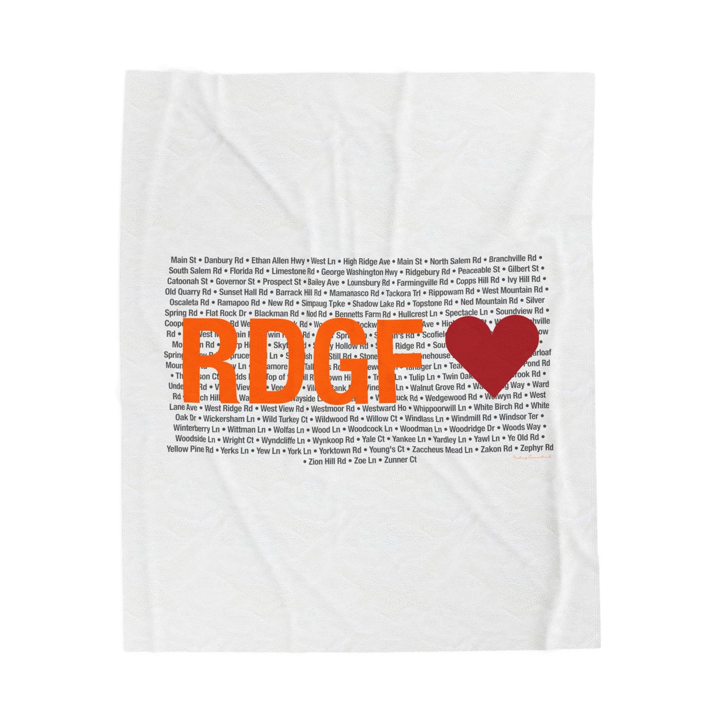 Ridgefield Love Velveteen Plush Blanket
