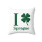 I Clover Sprague Spun Polyester Square Pillow