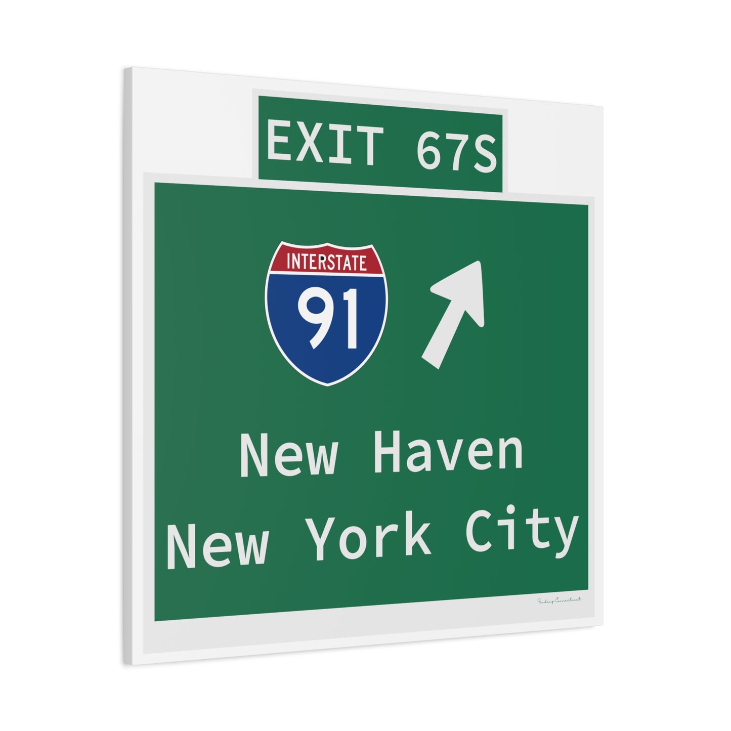 Vintage WCP Exit 67S Sign Matte Canvas, Stretched, 1.25"