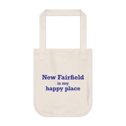New Fairfield Is My Happy Place Organic Canvas Tote Bag