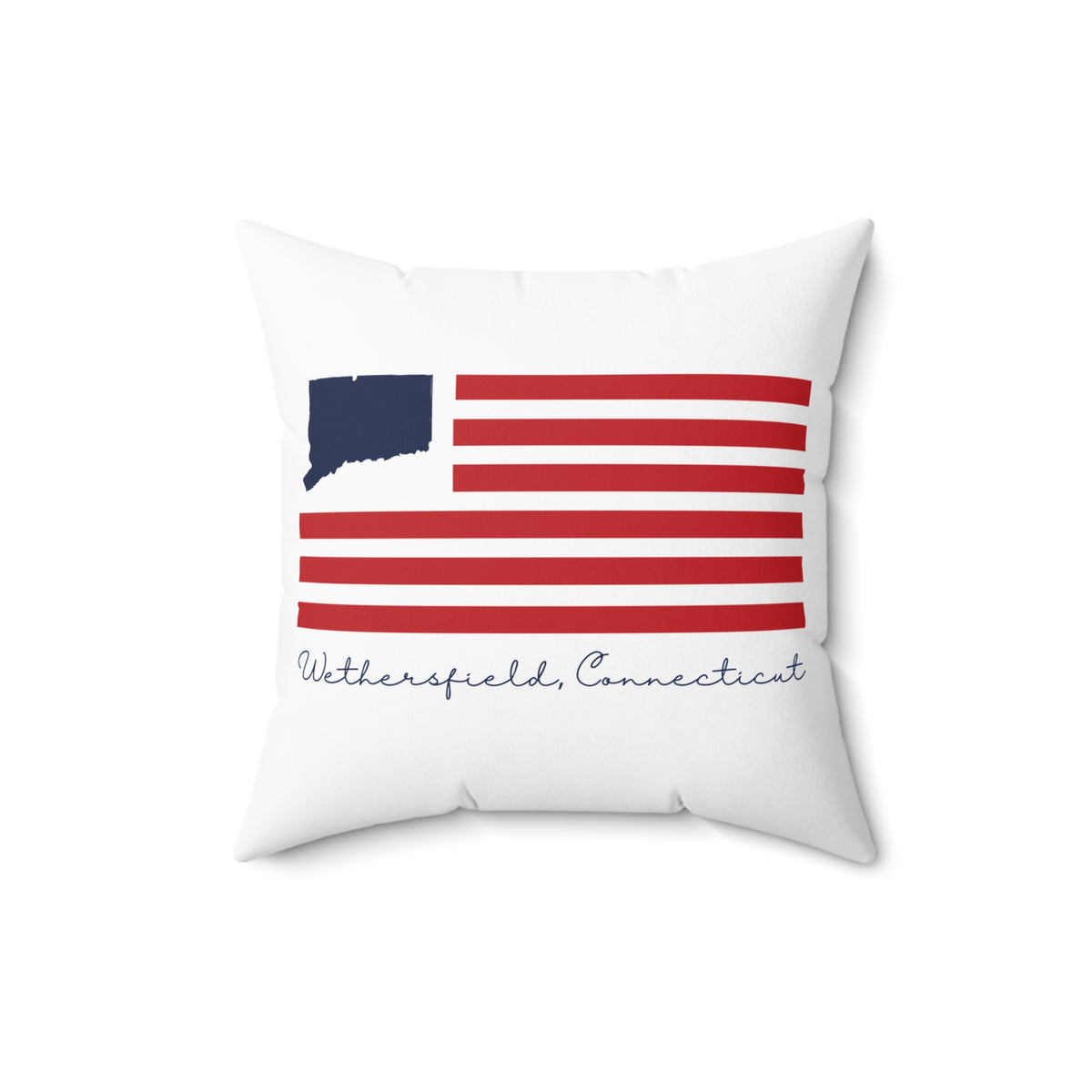 Wethersfield Connecticut Flag Spun Polyester Square Pillow