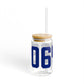 06422 Durham Connecticut Zip Code Glass Can with Straw and Lid, 16oz