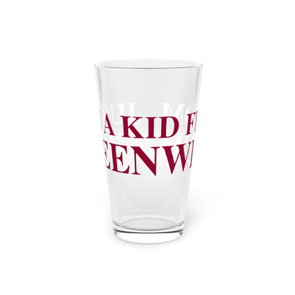 Just a kid from Greenwich Pint Glass, 16oz