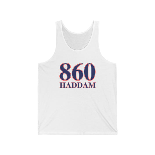 860 Haddam Red White & Blue Unisex Jersey Tank Top
