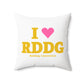 I Heart RDDG Spun Polyester Square Pillow