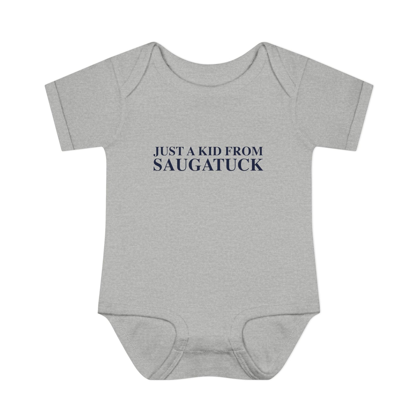 Just a kid from Saugatuck Infant Baby Rib Bodysuit