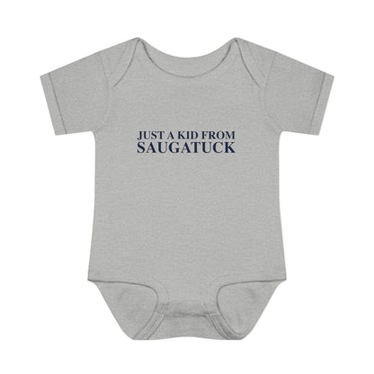 Just a kid from Saugatuck Infant Baby Rib Bodysuit
