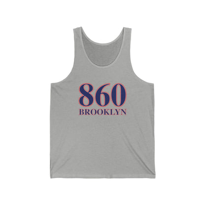 860 Brooklyn Red White & Blue Unisex Jersey Tank Top
