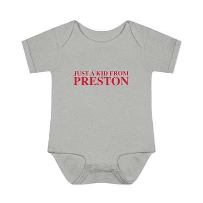 Just a kid from Preston Infant Baby Rib Bodysuit