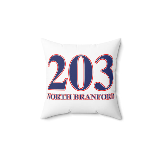 203 North Branford Red White & Blue  Sherpa Fleece Blanket Spun Polyester Square Pillow