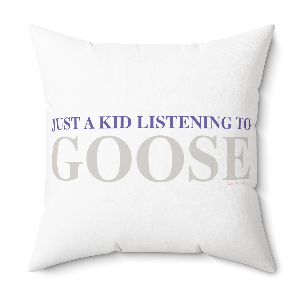 Just a kid listening to Goose - Grey & Purple Polyester Square Pillow