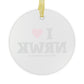 I Heart NRWK Glass Ornaments