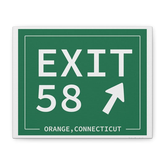 Vintage Exit 58 WCP Sign Matte Canvas, Stretched, 1.25"