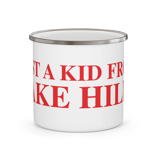 Just a kid from Lake Hills Enamel Camping Mug