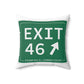 Vintage Exit 46 Merritt Parkway Sign Spun Polyester Square Pillow