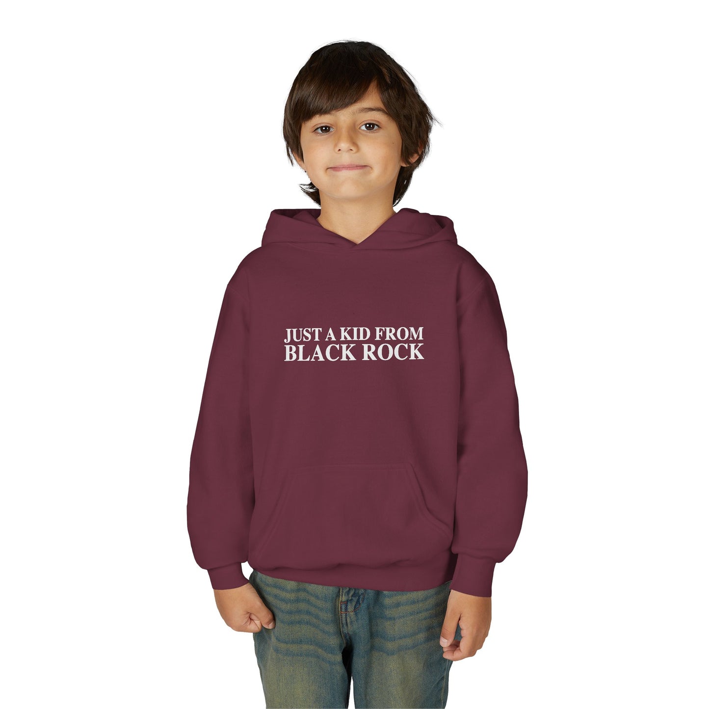 Just a kid from Black Rock Youth Heavy Blend Hooded Sweatshirt