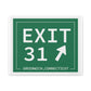Vintage Exit 31 Merritt Parkway Sign Matte Canvas, Stretched, 1.25"