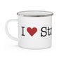 I Heart Stratfield. Enamel Camping Mug