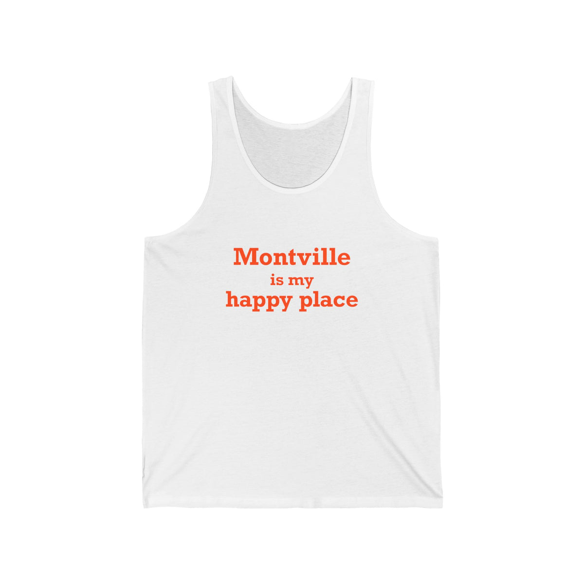 Montville is My Happy Place Unisex Jersey Tank Top