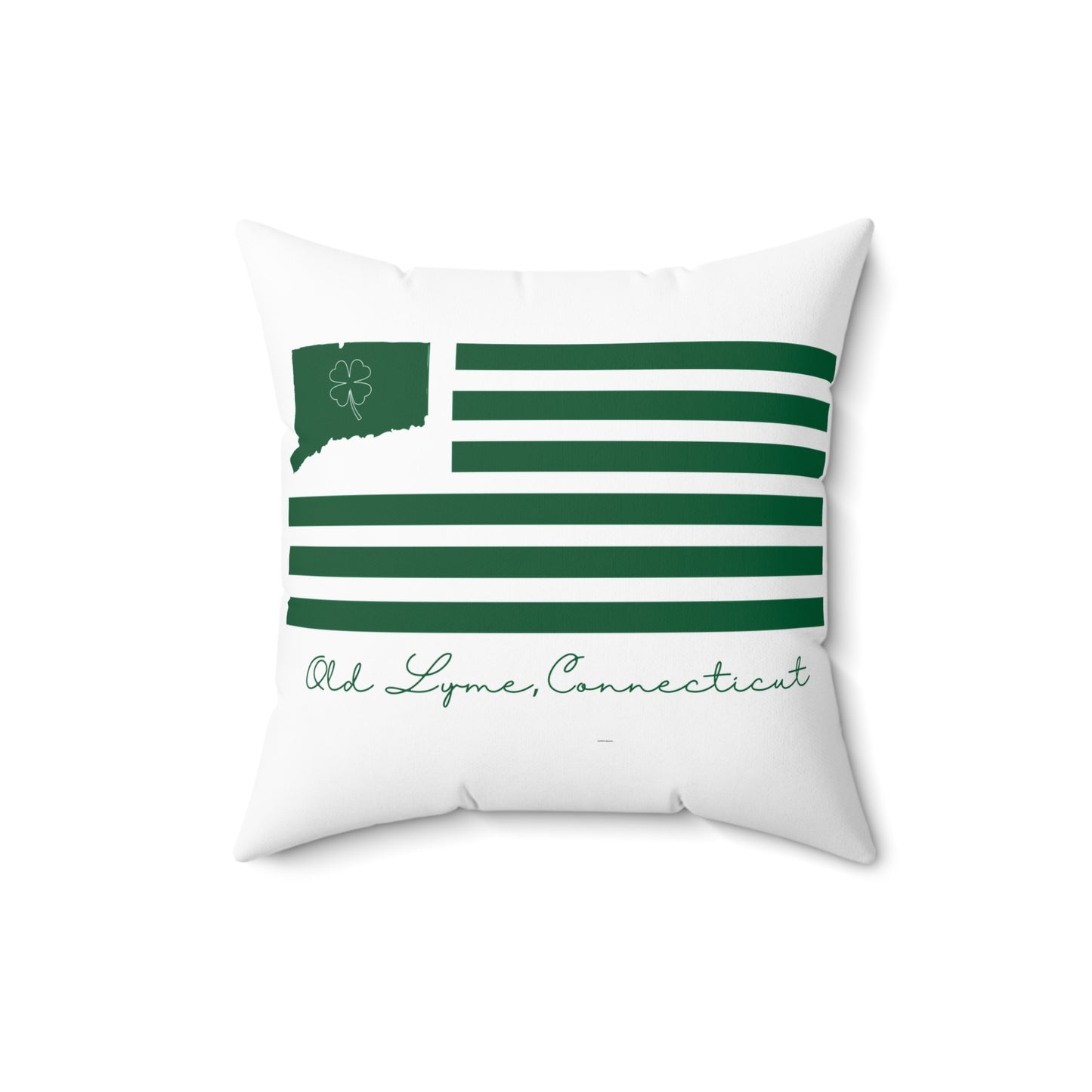 Old Lyme Connecticut St. Patrick’s Day Flag Spun Polyester Square Pillow