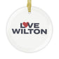 Love Wilton Glass Ornaments