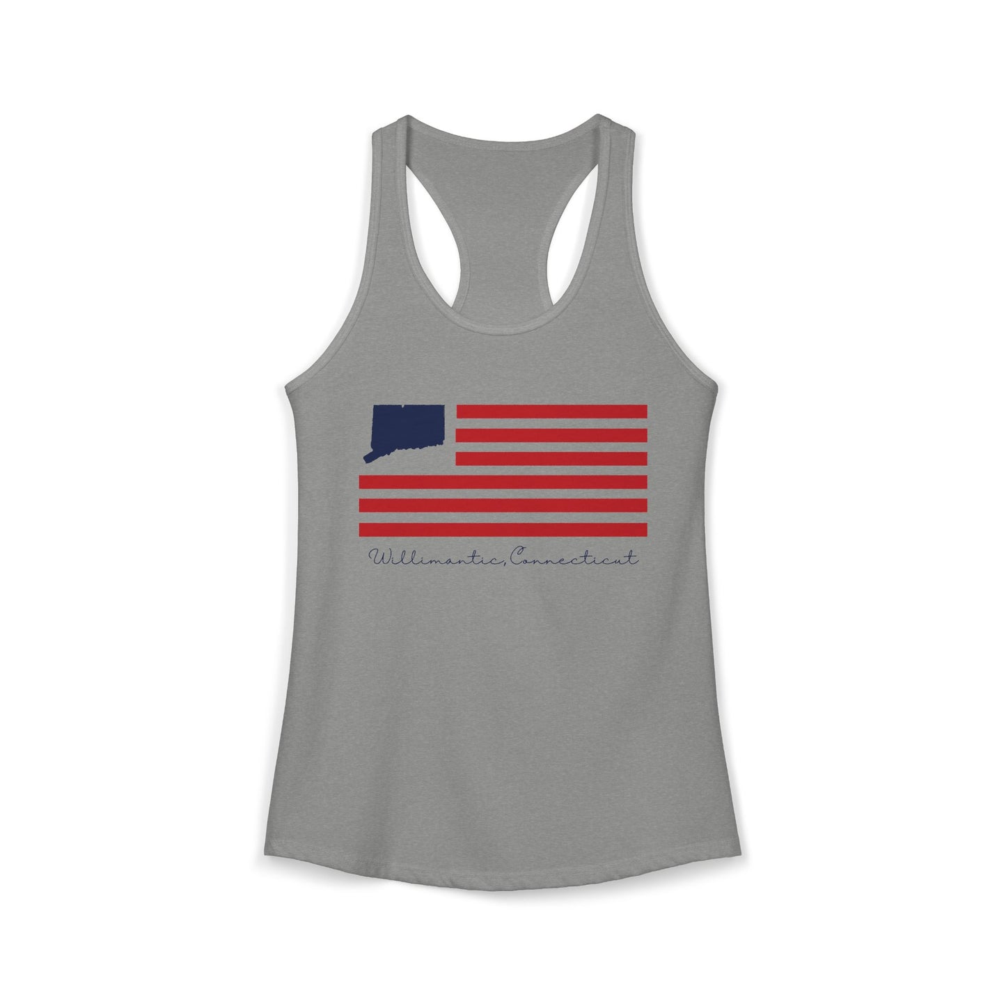 Willimantic Connecticut Flag Women's Ideal Racerback Tank Top