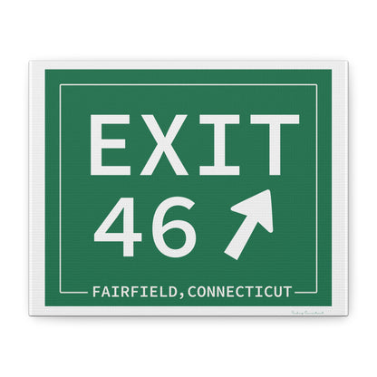 Vintage Exit 46 Merritt Parkway Sign Matte Canvas, Stretched, 1.25"