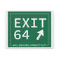 Vintage Exit 64 WCP Sign Matte Canvas, Stretched, 1.25"