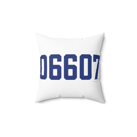 06607 Bridgeport Connecticut Zip Code Spun Polyester Square Pillow