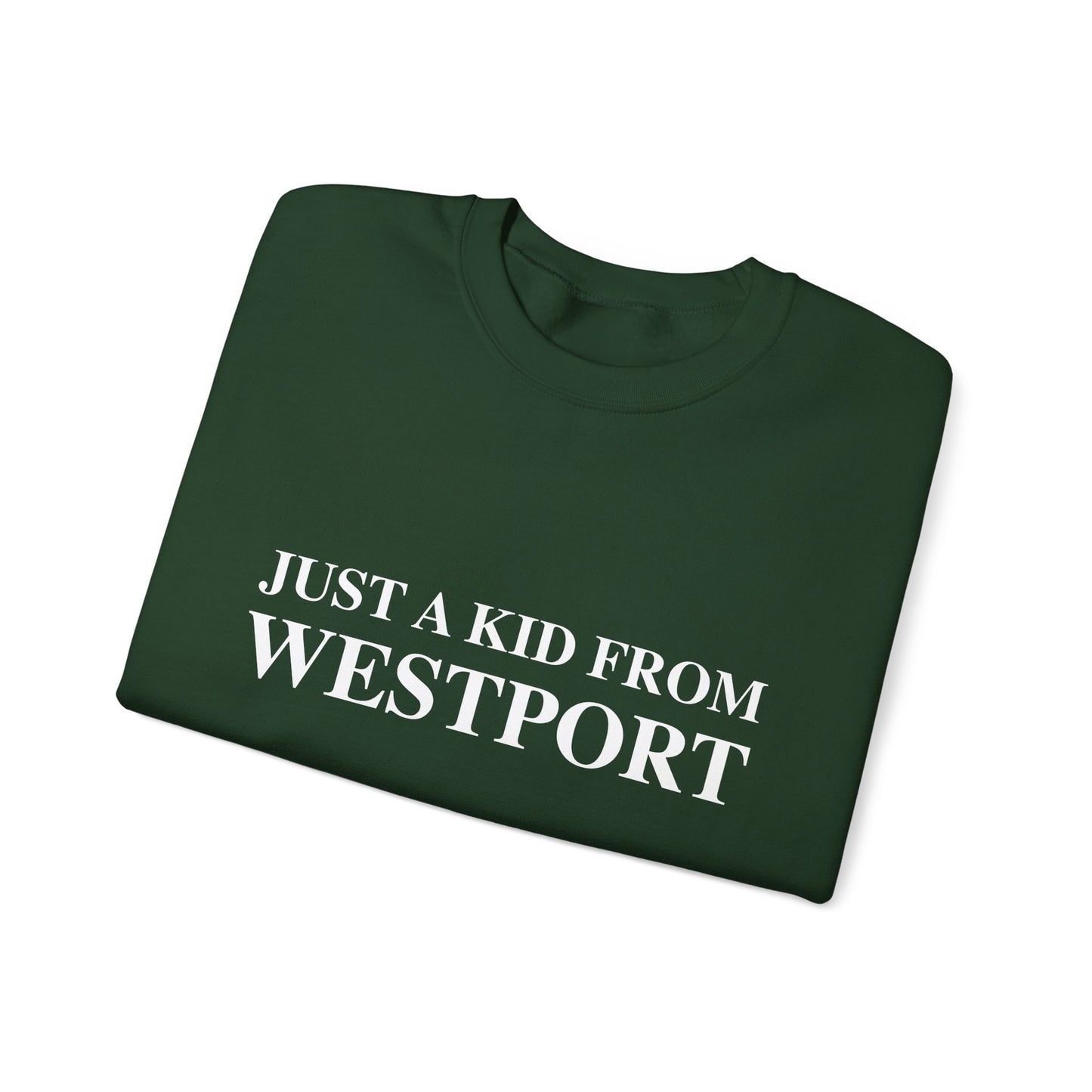 Just a kid from Westport Unisex Heavy Blend™ Crewneck Sweatshirt