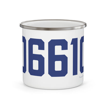 06610  Bridgeport Connecticut Zip Code Enamel Camping Mug