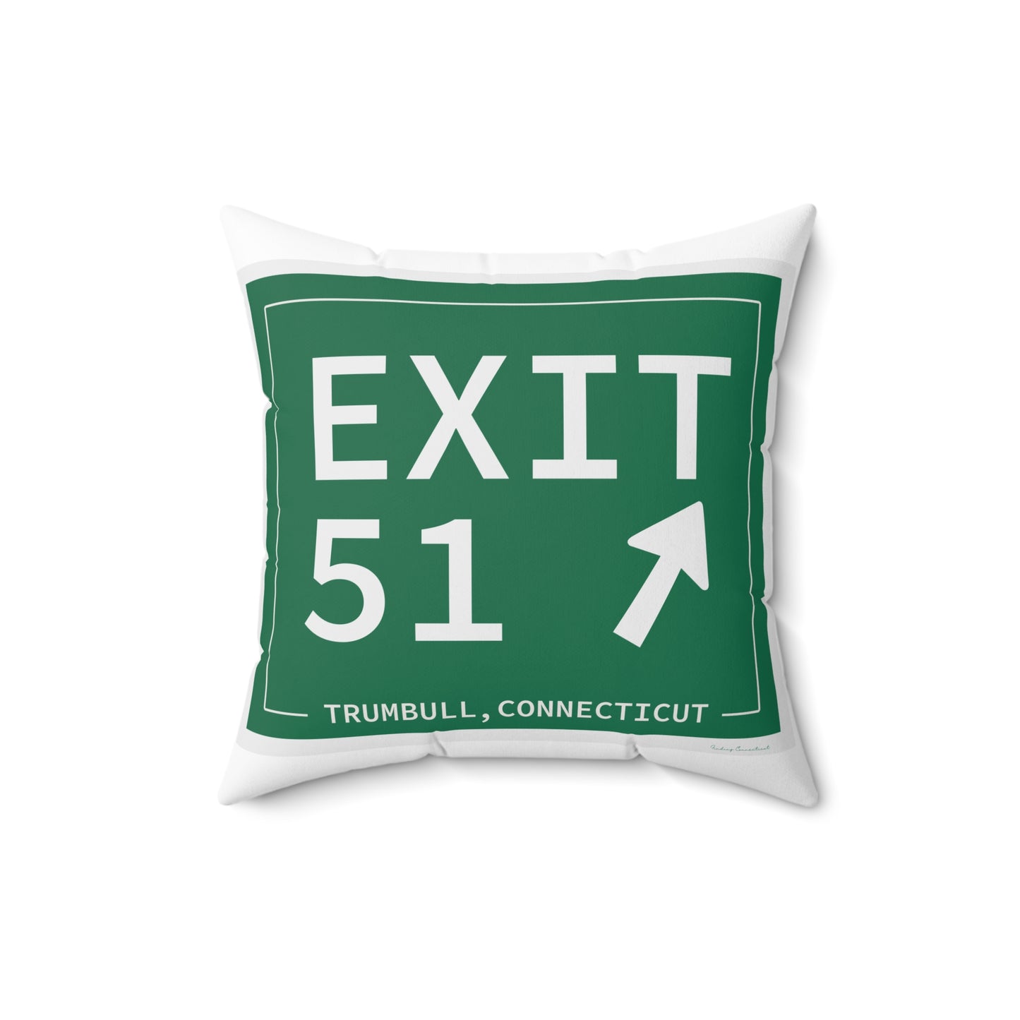 Vintage Exit 51  Merritt Parkway Sign Spun Polyester Square Pillow