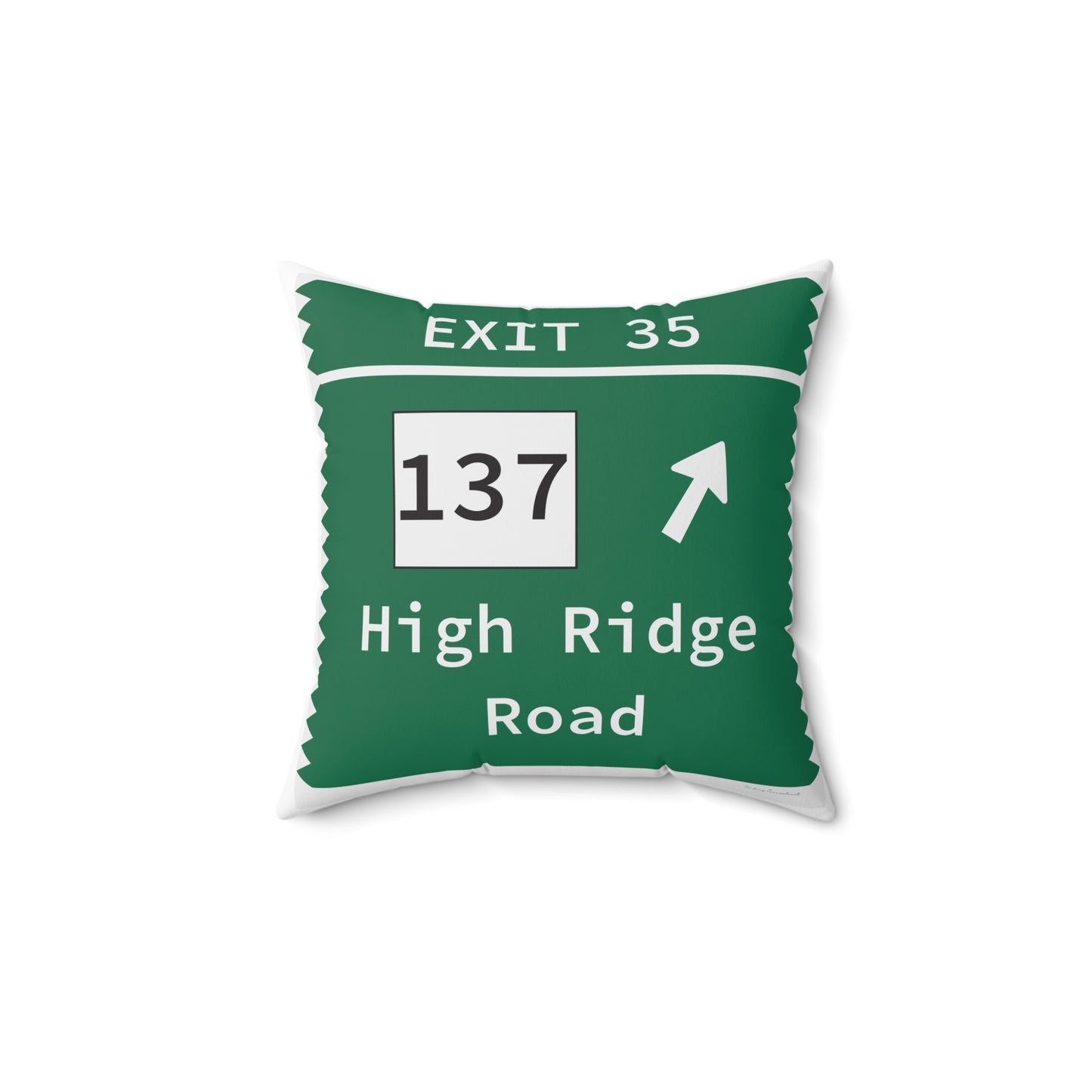 Vintage Merritt Parkway Exit 35 Sign Spun Polyester Square Pillow