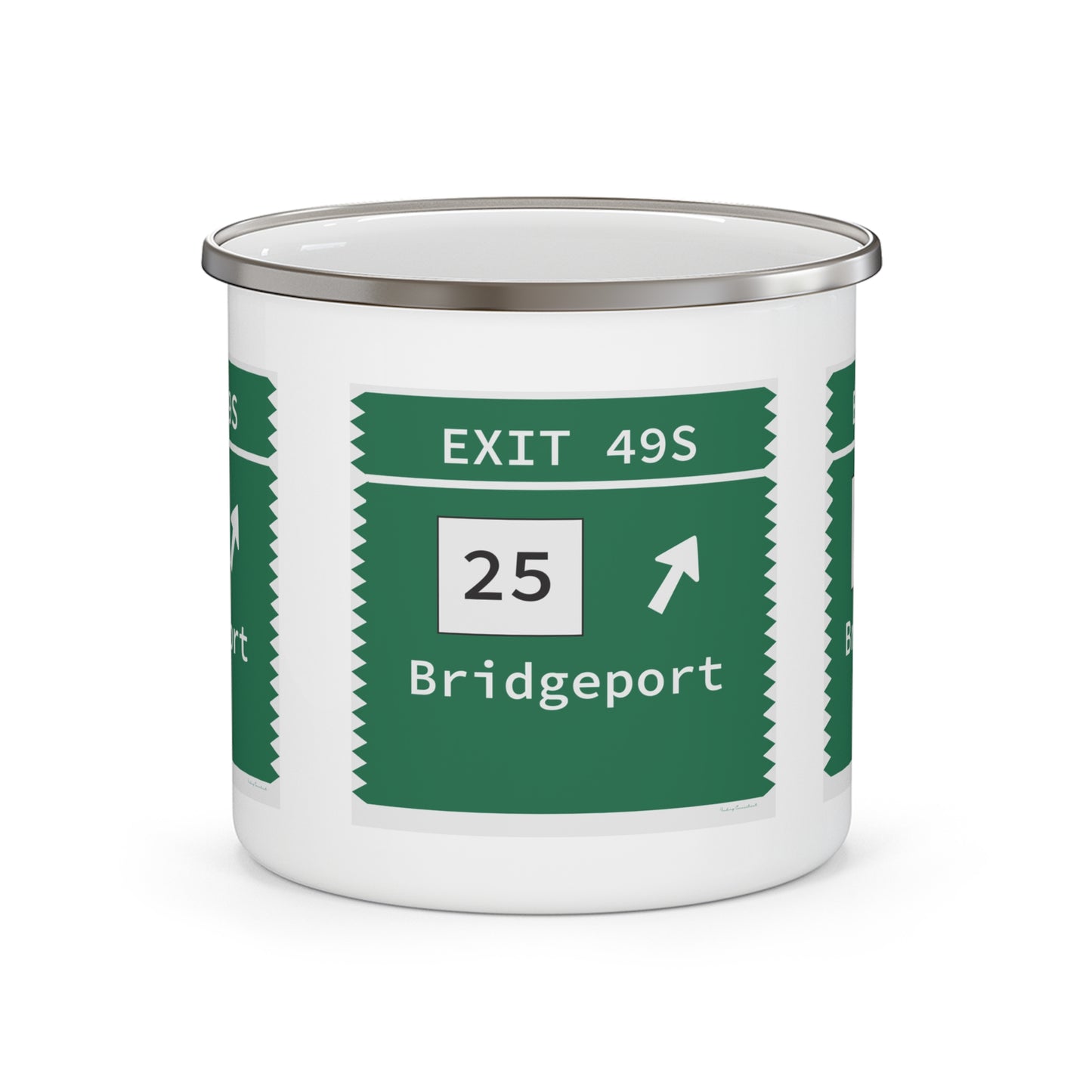 Vintage Merritt Parkway Exit 49S Sign Enamel Camping Mug