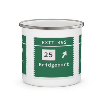 Vintage Merritt Parkway Exit 49S Sign Enamel Camping Mug