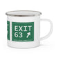 Vintage Exit 63 WCP Sign Enamel Camping Mug