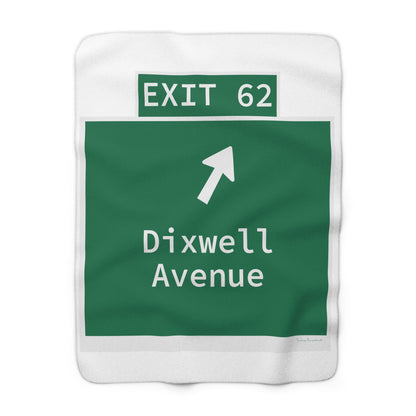 Vintage WCP Exit 62 Sign Sherpa Fleece Blanket