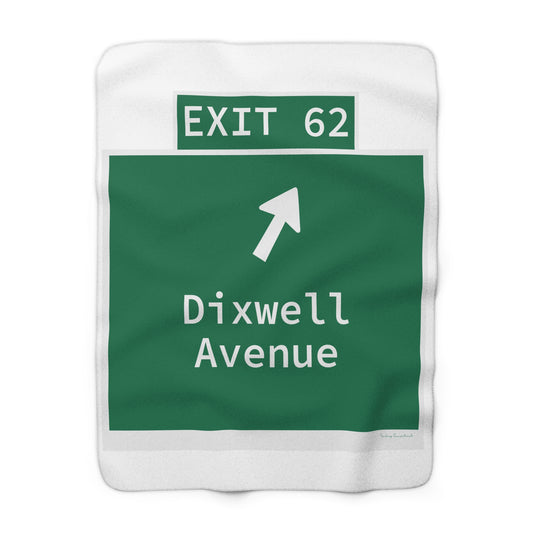 Vintage WCP Exit 62 Sign Sherpa Fleece Blanket